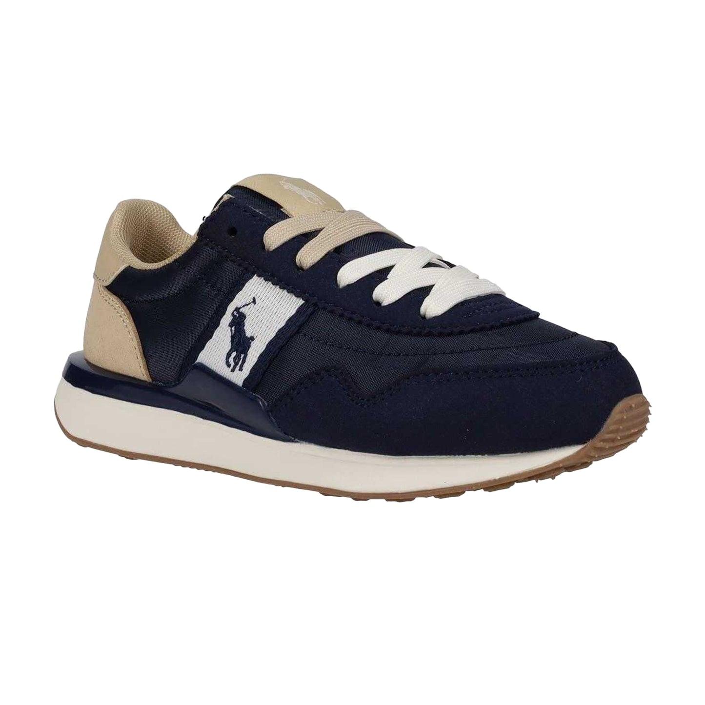 Navy-White - Side - Ralph Lauren Childrens-Kids Train 89 Trainers