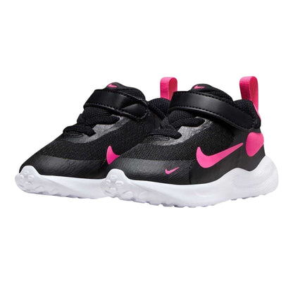 Black-Pink - Pack Shot - Nike Baby Revolution 7 Swoosh Mesh Trainers