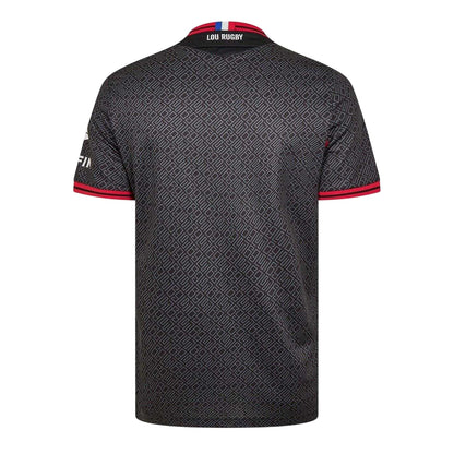 Black - Back - Macron Unisex Adult 2024-2025 Lyon Olympique Universitaire Rugby Rugby Shirt