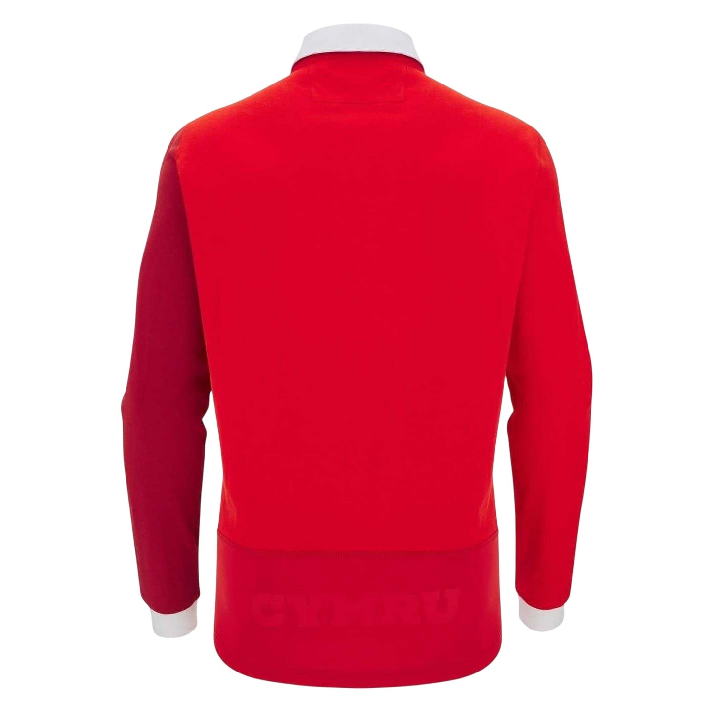 Red - Back - Macron Mens 2025 Wales RU Long-Sleeved Home Shirt