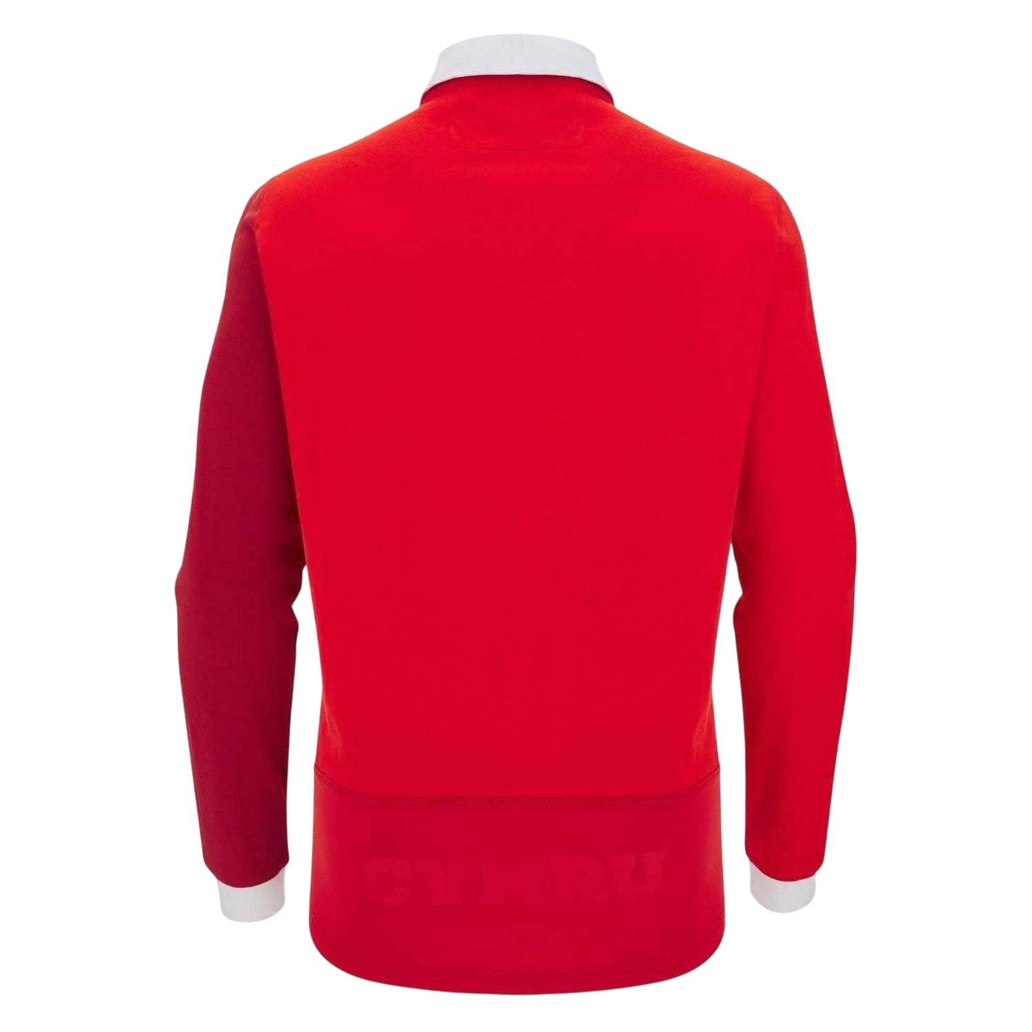 Red - Back - Macron Mens 2025 Wales RU Long-Sleeved Home Shirt