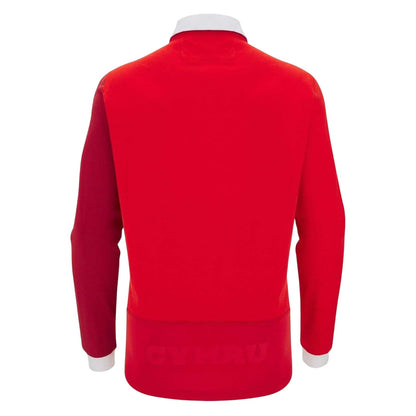 Red - Back - Macron Mens 2025 Wales RU Long-Sleeved Home Shirt