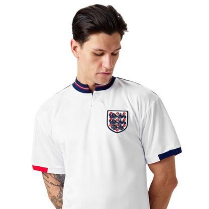 White - Side - Score Draw Unisex Adult 1989 England FA Football Home Shirt