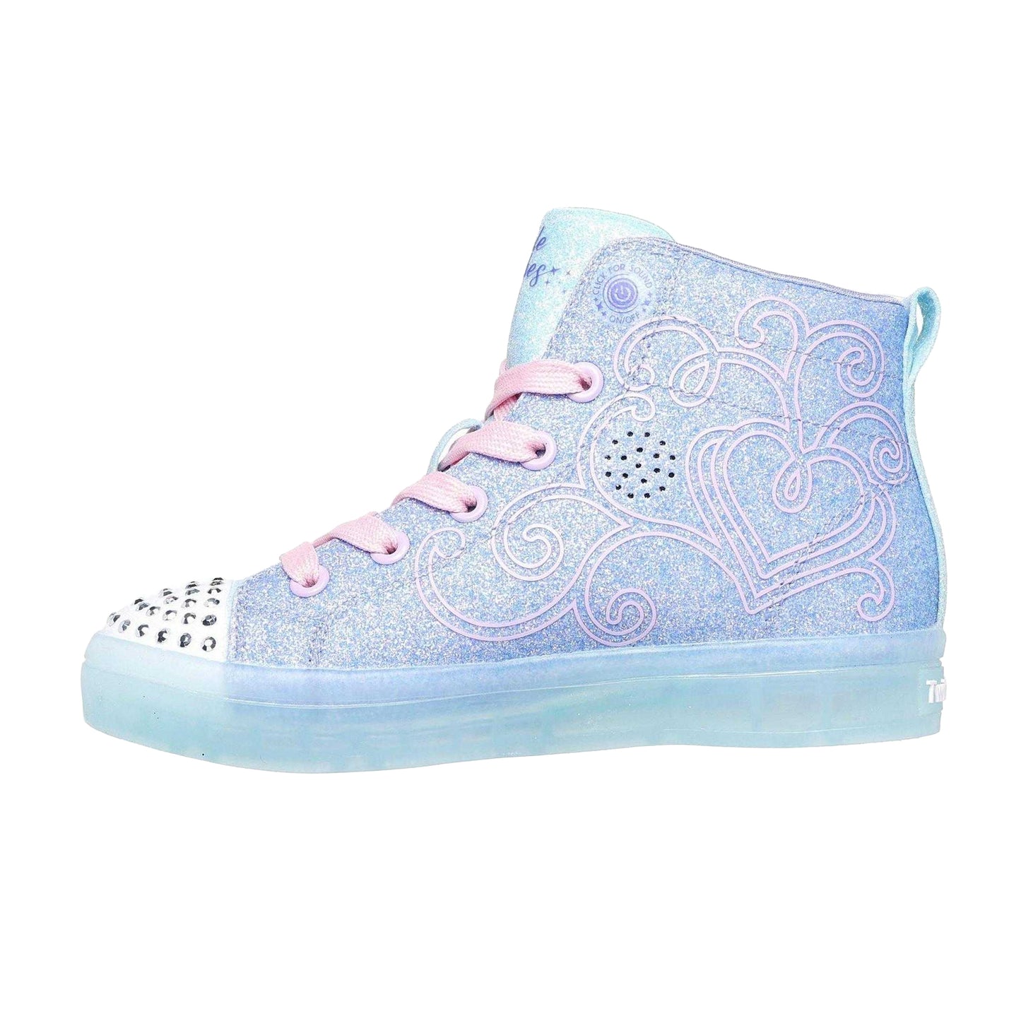 Blue-Multicoloured - Back - Skechers Girls Twi-lites 2.0 Twinkle Wishes Butterfly Wing Light Up High Top Trainers