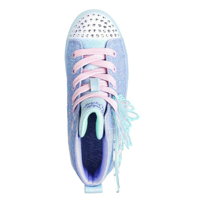 Blue-Multicoloured - Side - Skechers Girls Twi-lites 2.0 Twinkle Wishes Butterfly Wing Light Up High Top Trainers