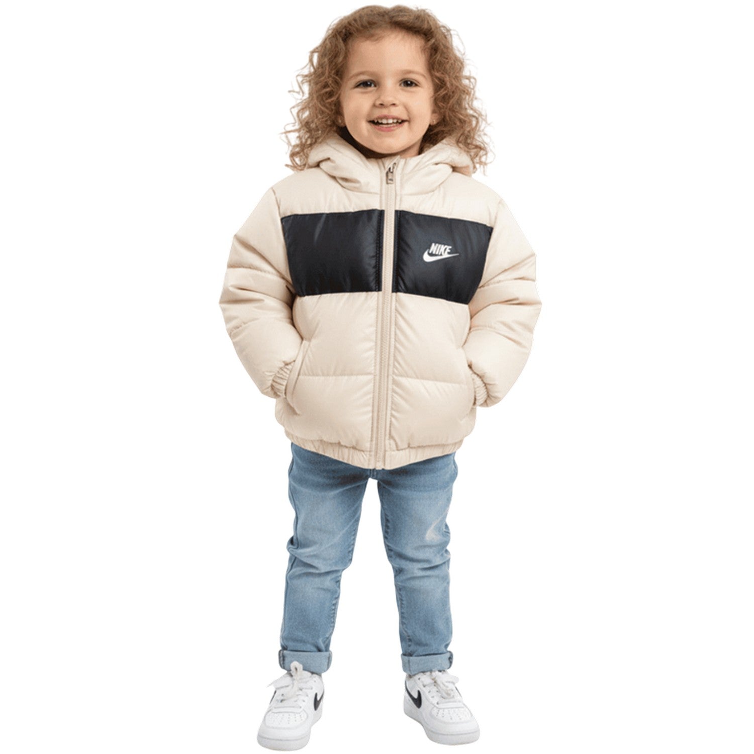 Sand - Lifestyle - Nike Baby Colour Block Logo Hooded Jacket
