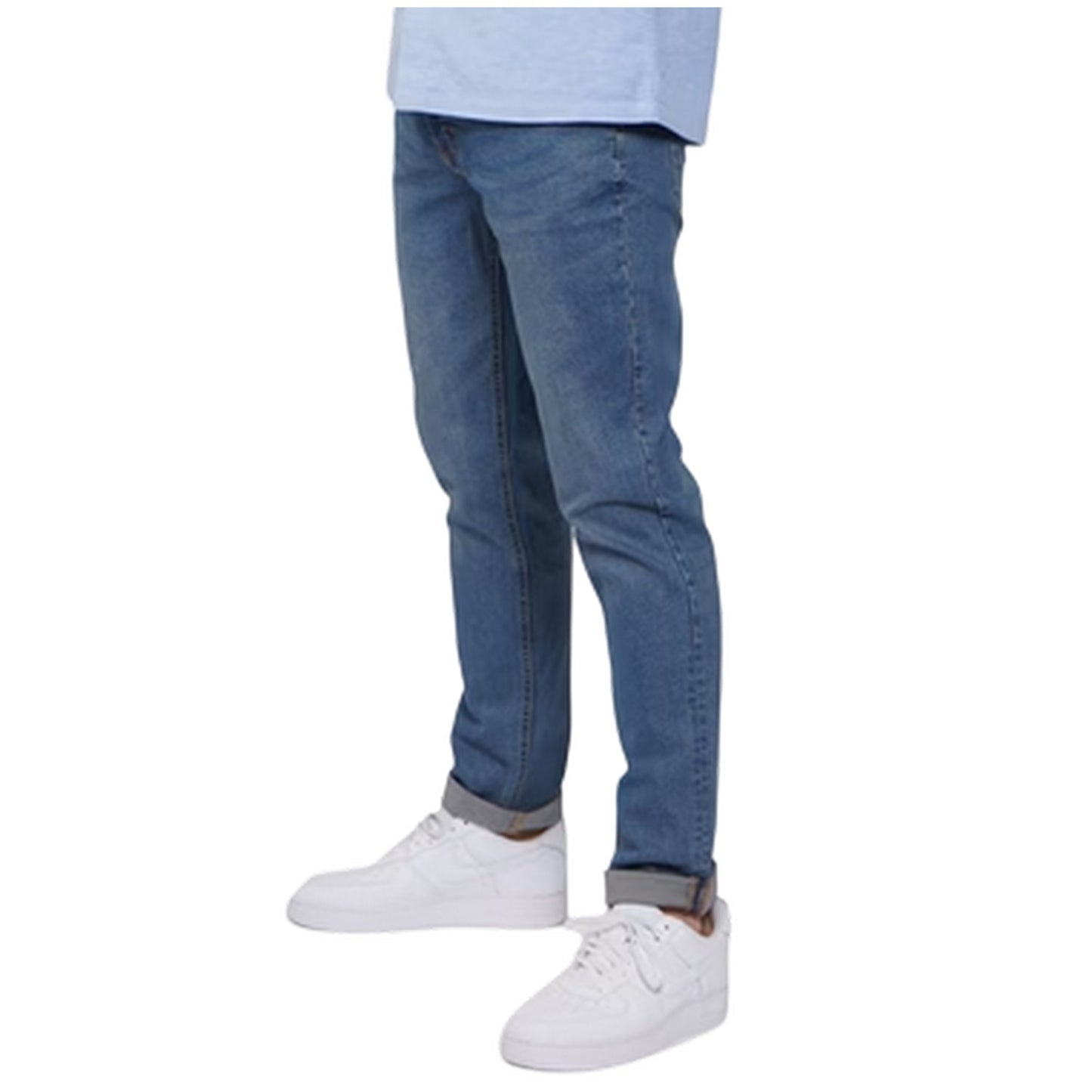 Mid Wash - Front - Firetrap Mens Rom Cotton Straight Jeans