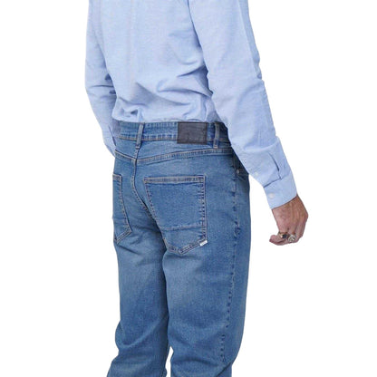 Mid Wash - Side - Firetrap Mens Rom Cotton Straight Jeans