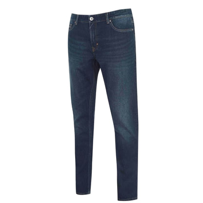Dark Wash - Front - Firetrap Mens Rom Cotton Straight Jeans