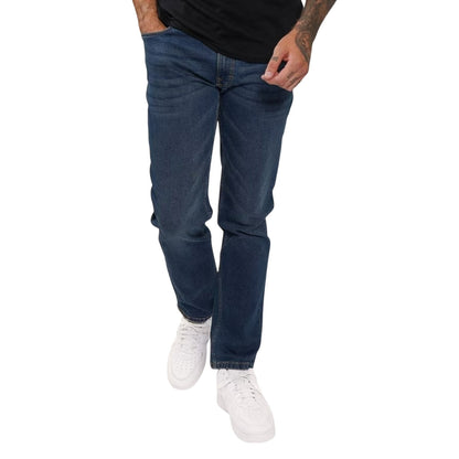Dark Wash - Side - Firetrap Mens Rom Cotton Straight Jeans