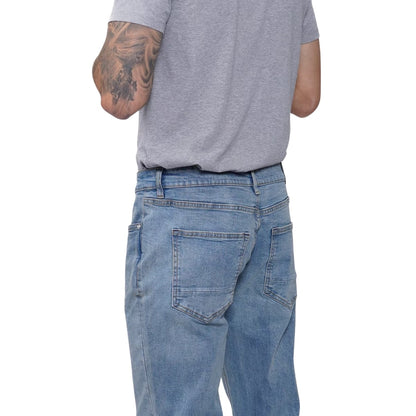 Light Wash - Back - Firetrap Mens Rom Cotton Straight Jeans