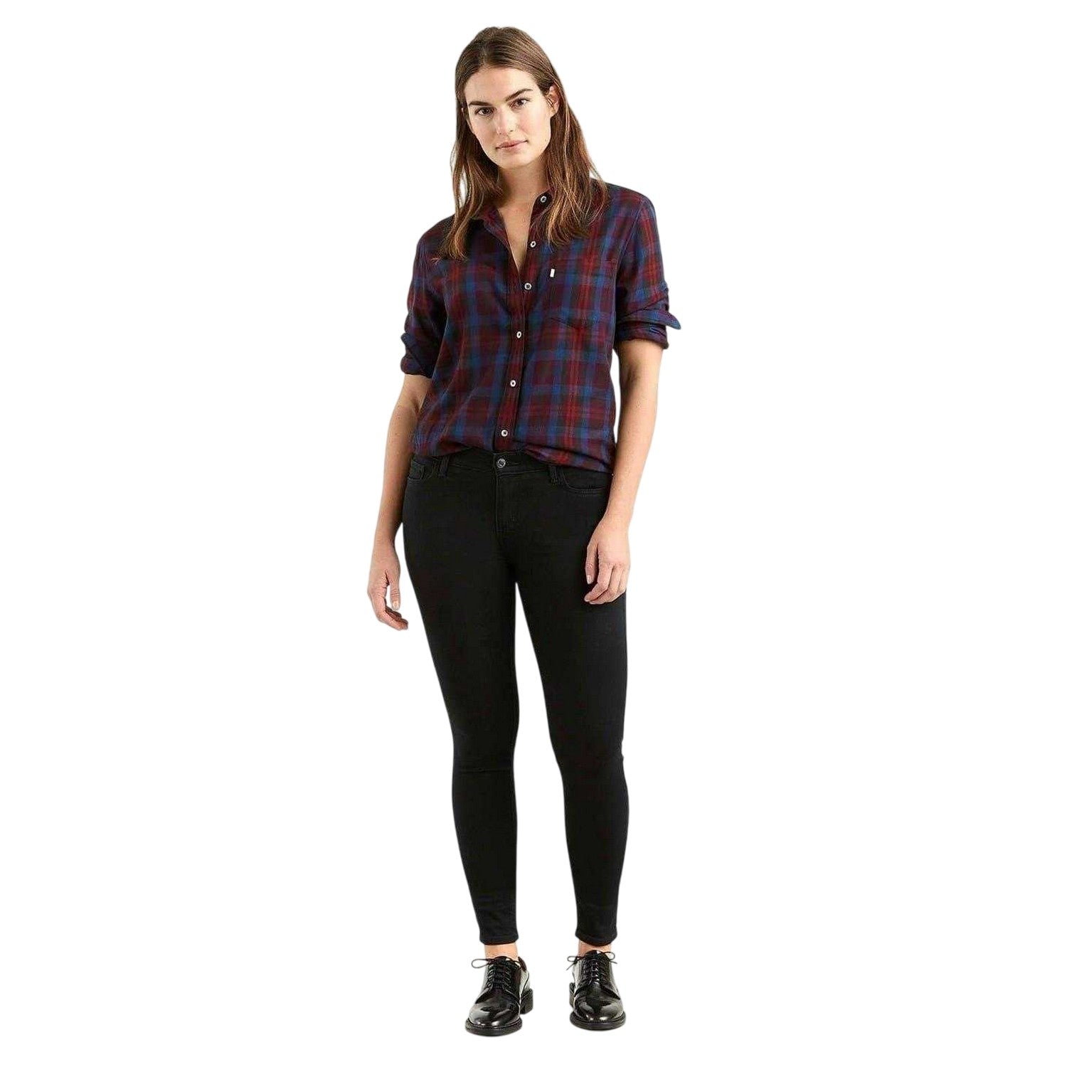 Black - Pack Shot - Levis Womens-Ladies 710 Super Skinny Jeggings