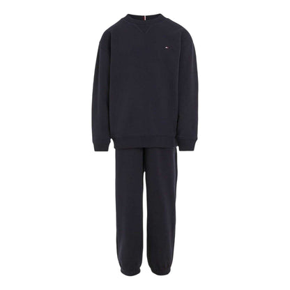 Desert Sky - Front - Tommy Hilfiger Childrens-Kids Logo Jersey Crew Neck Tracksuit