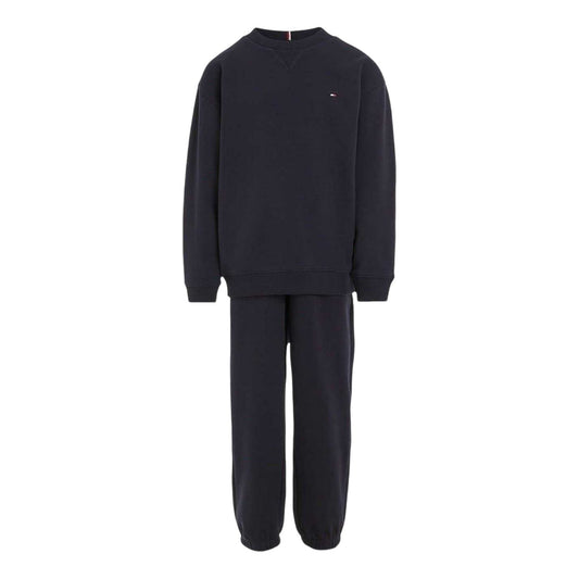 Desert Sky - Front - Tommy Hilfiger Childrens-Kids Logo Jersey Crew Neck Tracksuit