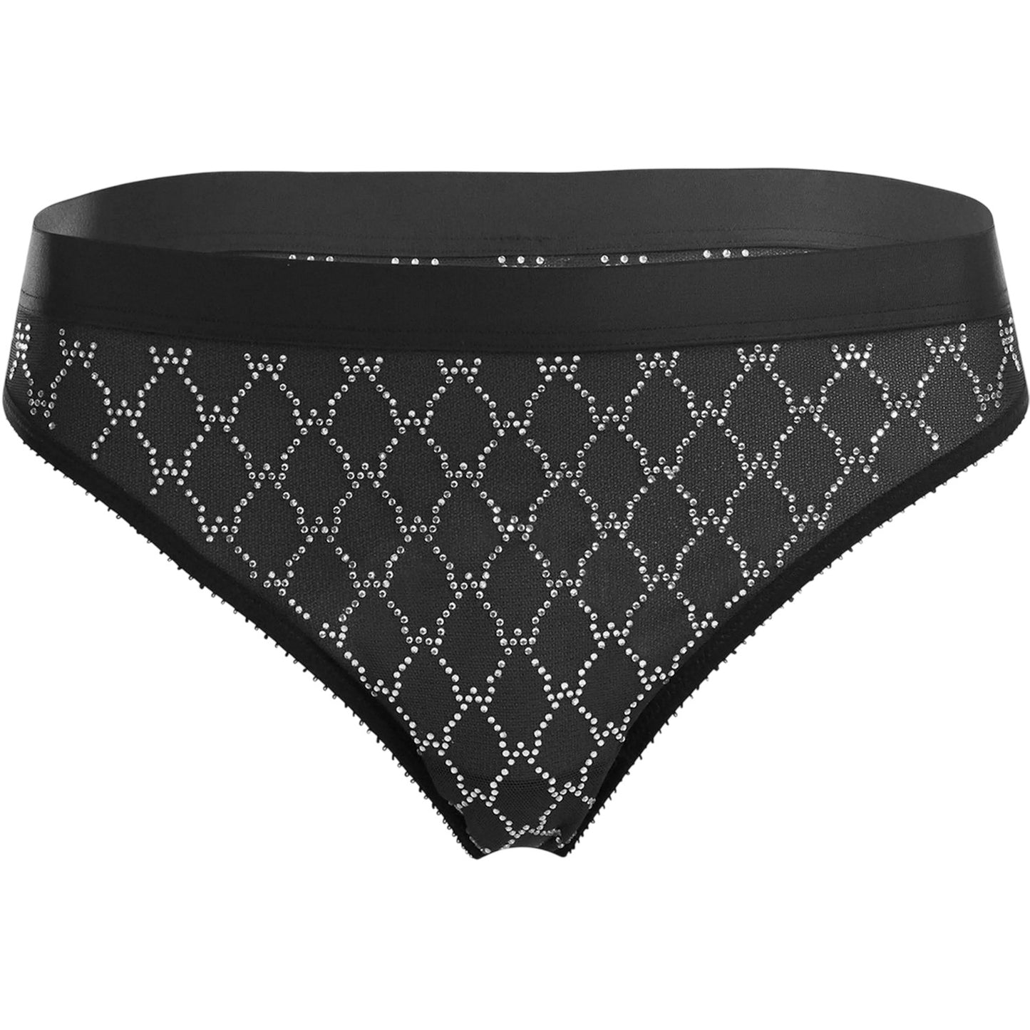 Black - Front - Wolford Womens-Ladies Logo Sheer Thong
