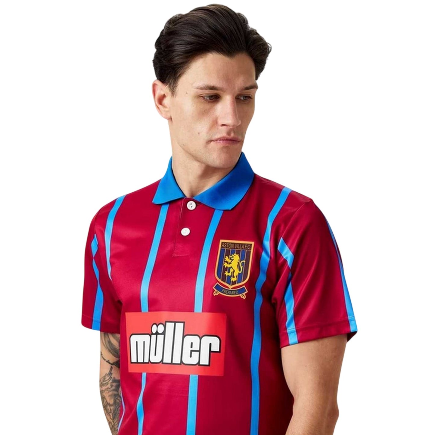 Claret - Side - Score Draw Mens 1994 Aston Villa FC Football Shirt