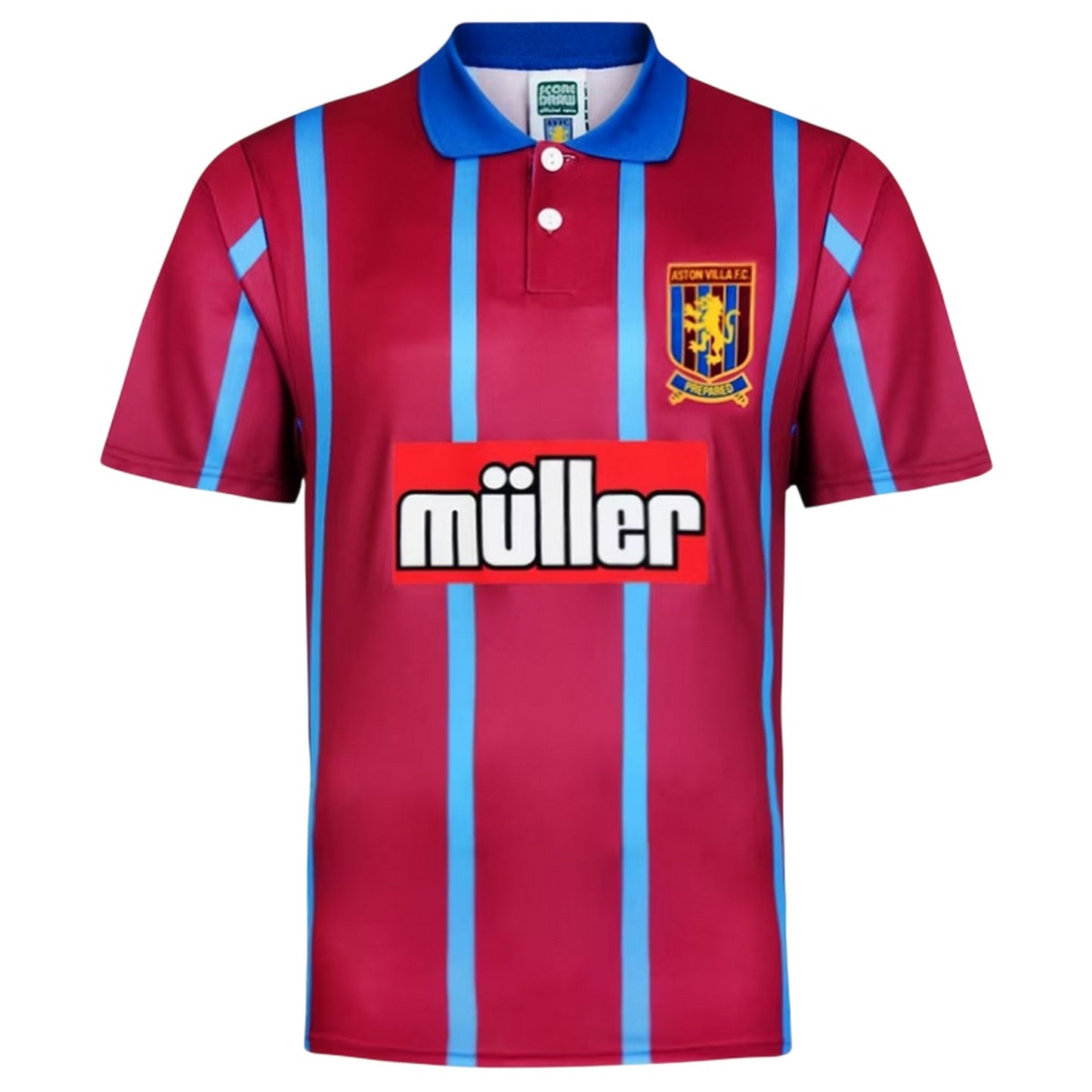 Claret - Front - Score Draw Mens 1994 Aston Villa FC Football Shirt