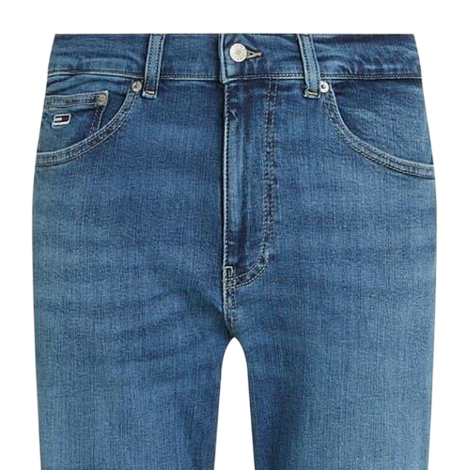 Mid Denim - Side - Tommy Jeans Mens Ryan Straight Leg Jeans