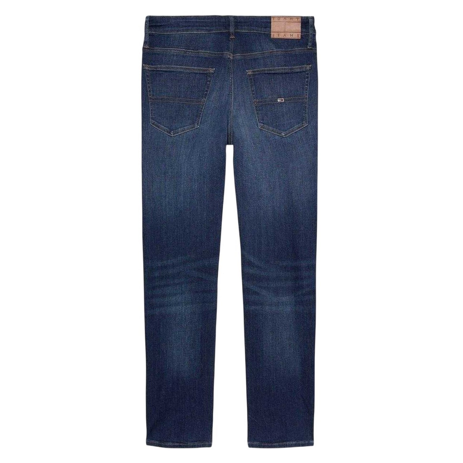 Dark Denim - Back - Tommy Jeans Mens Ryan Straight Leg Jeans