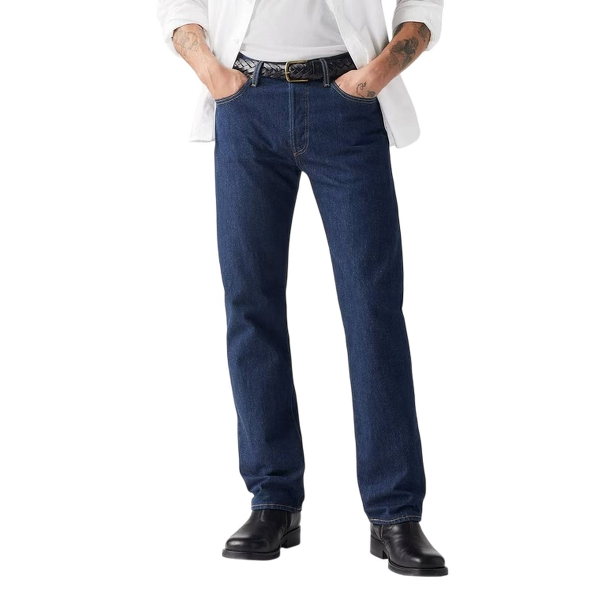 One Wash - Side - Levis Mens 501 Original Straight Jeans