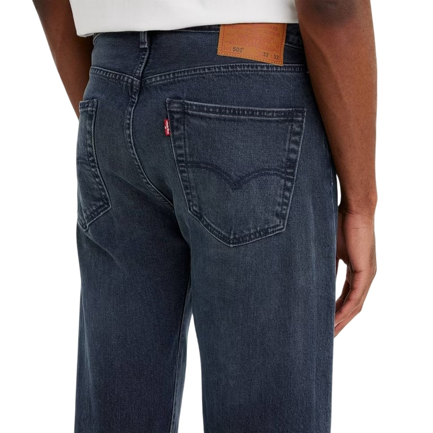 Blue Black - Side - Levis Mens 501 Original Straight Jeans