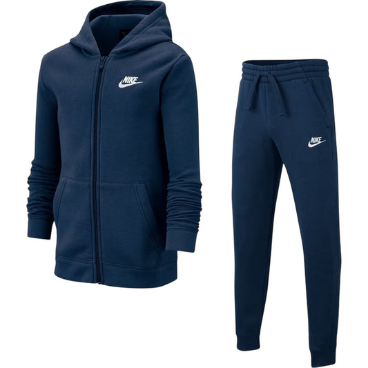 Navy - Front - Nike Boys Sportswear Core Fleece Tracksuit