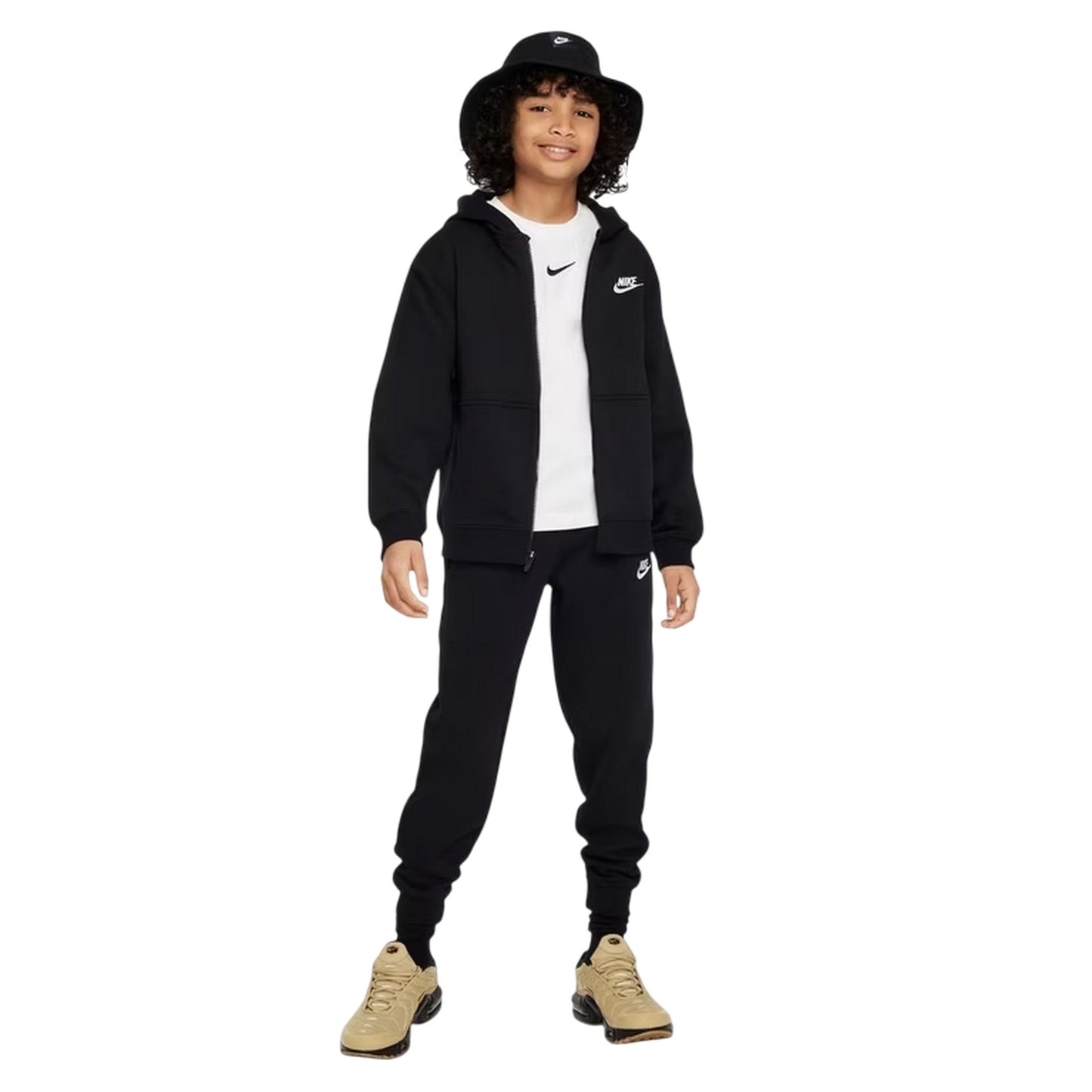 Black-White - Lifestyle - Nike Boys Sportswear Core Fleece Tracksuit