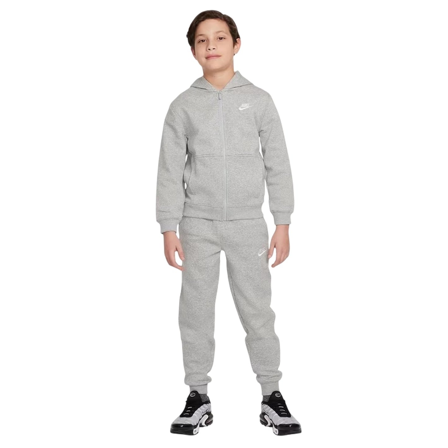 Grey-White - Lifestyle - Nike Boys Sportswear Core Fleece Tracksuit