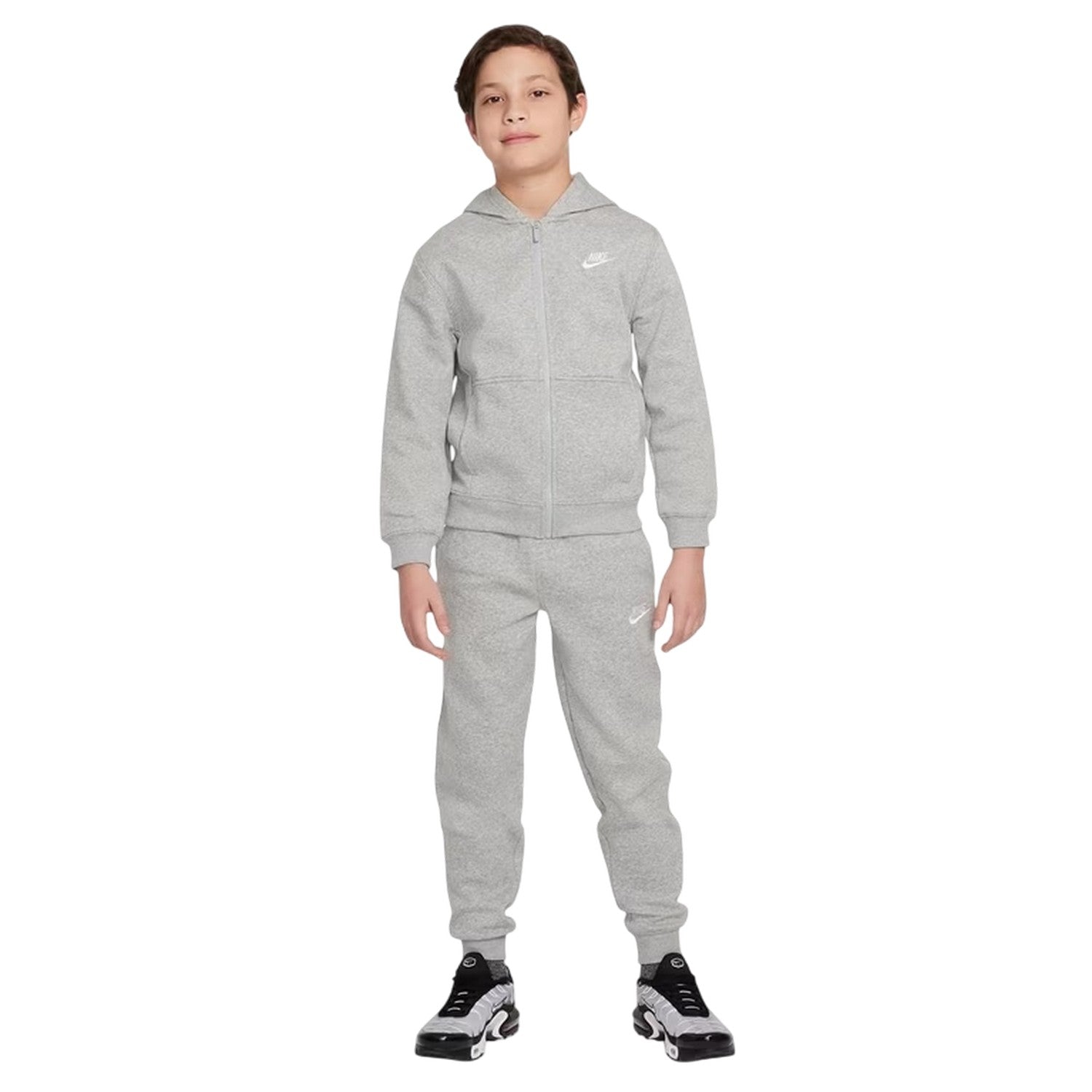 Grey-White - Lifestyle - Nike Boys Sportswear Core Fleece Tracksuit