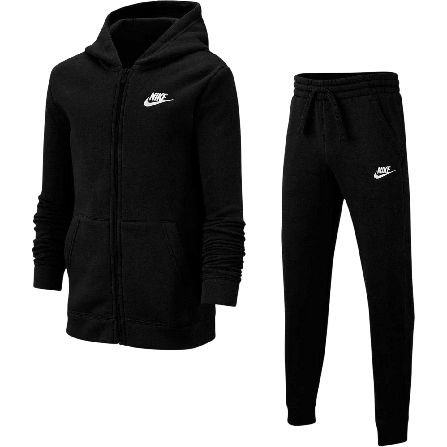 Black-White - Front - Nike Boys Sportswear Core Fleece Tracksuit