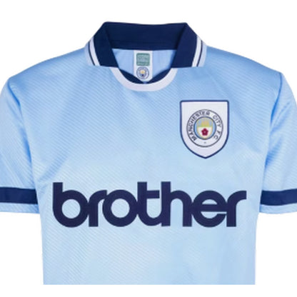 Blue-White - Side - Score Draw Mens 1994 Manchester City FC Football Shirt