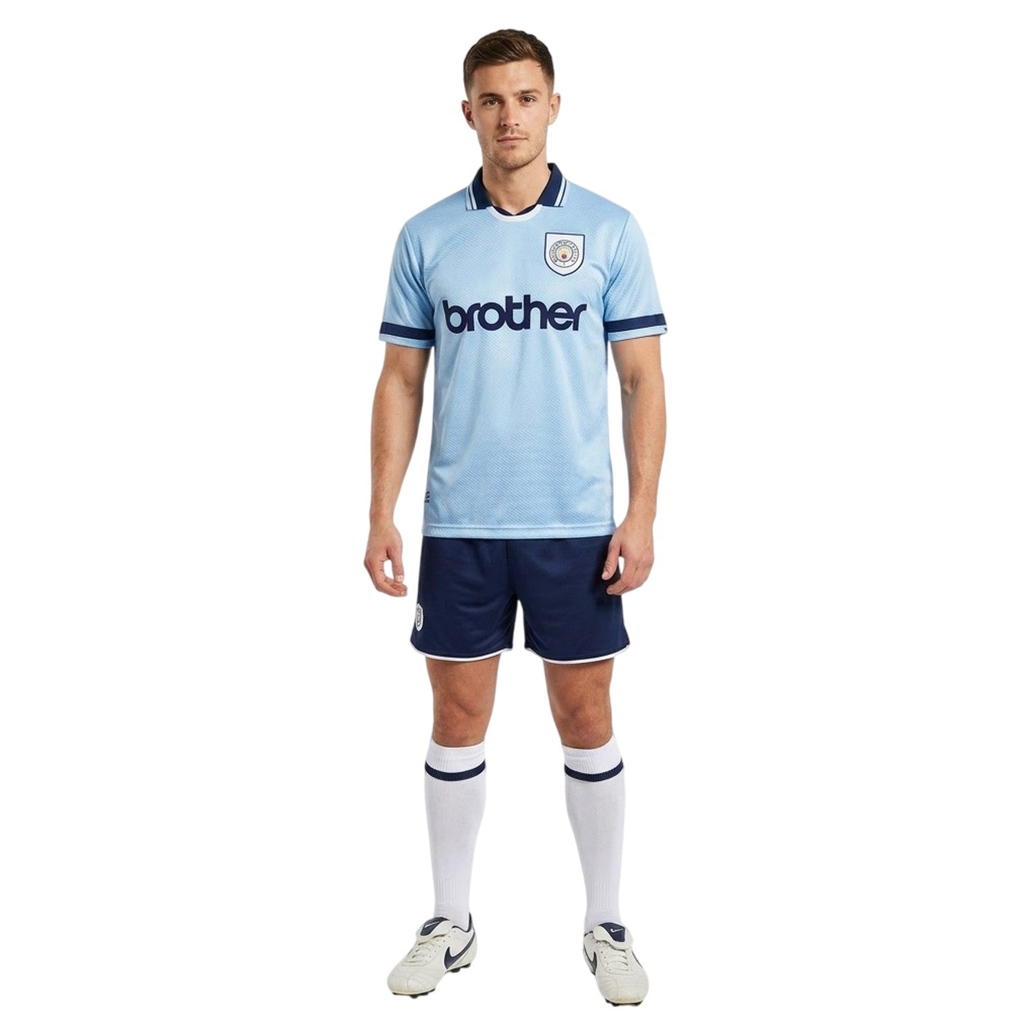 Blue-White - Lifestyle - Score Draw Mens 1994 Manchester City FC Football Shirt