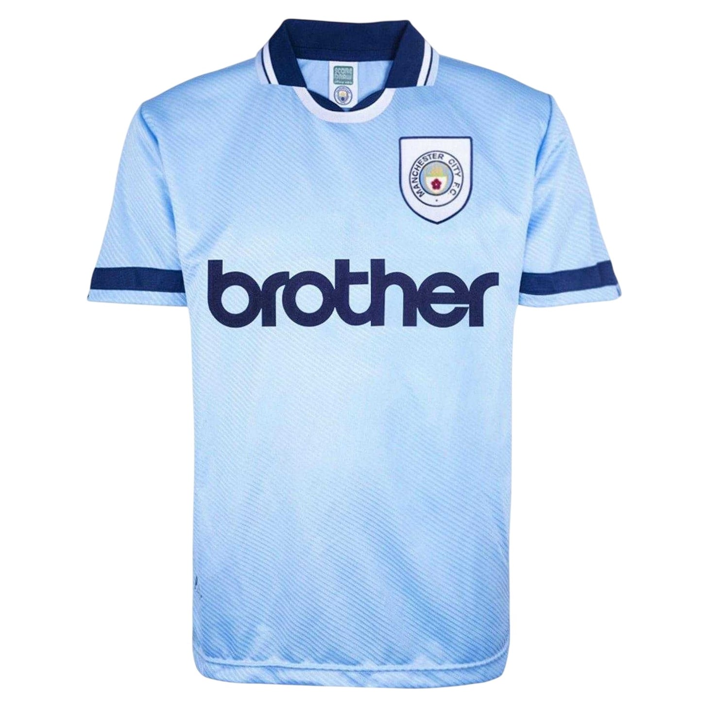 Blue-White - Front - Score Draw Mens 1994 Manchester City FC Football Shirt