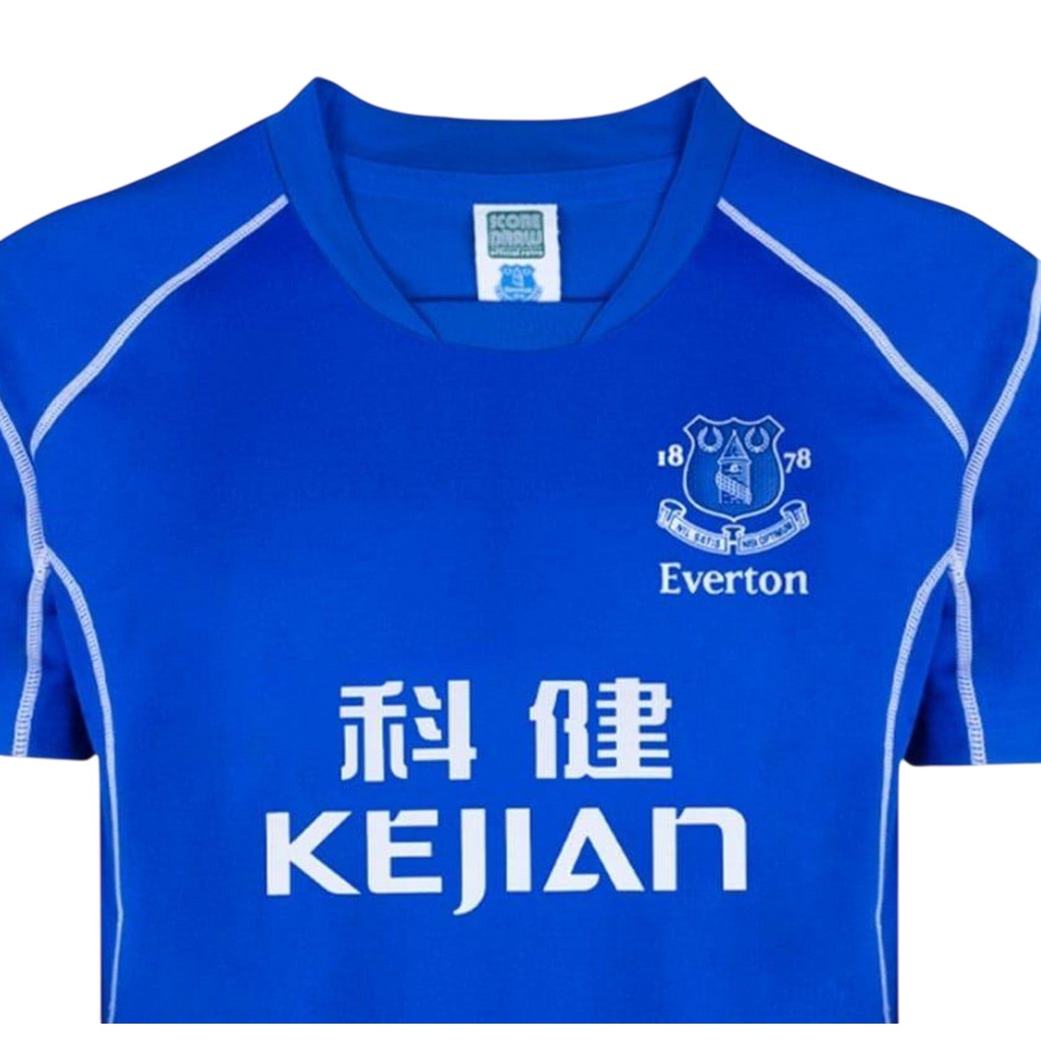 Blue-White - Side - Score Draw Unisex Adult 2002 Everton FC Football Shirt