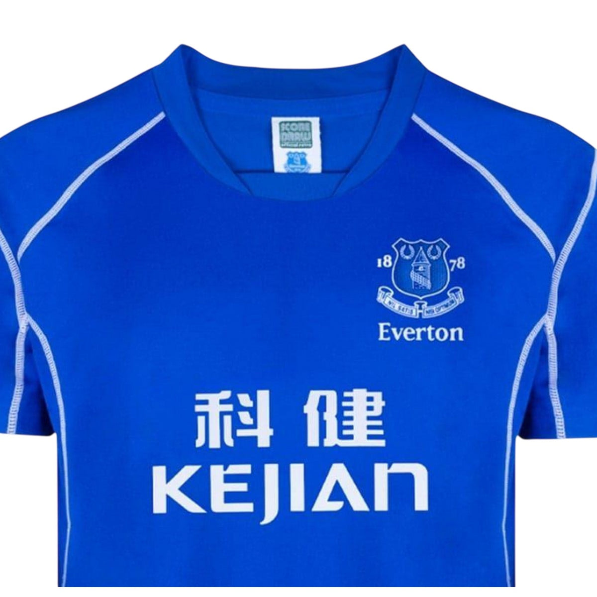 Blue-White - Side - Score Draw Unisex Adult 2002 Everton FC Football Shirt