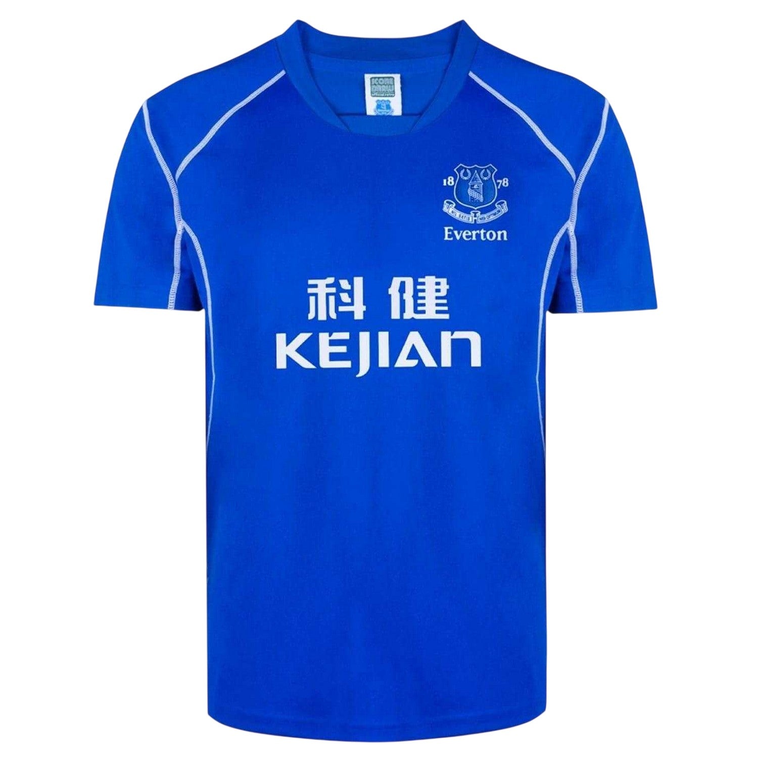 Blue-White - Front - Score Draw Unisex Adult 2002 Everton FC Football Shirt