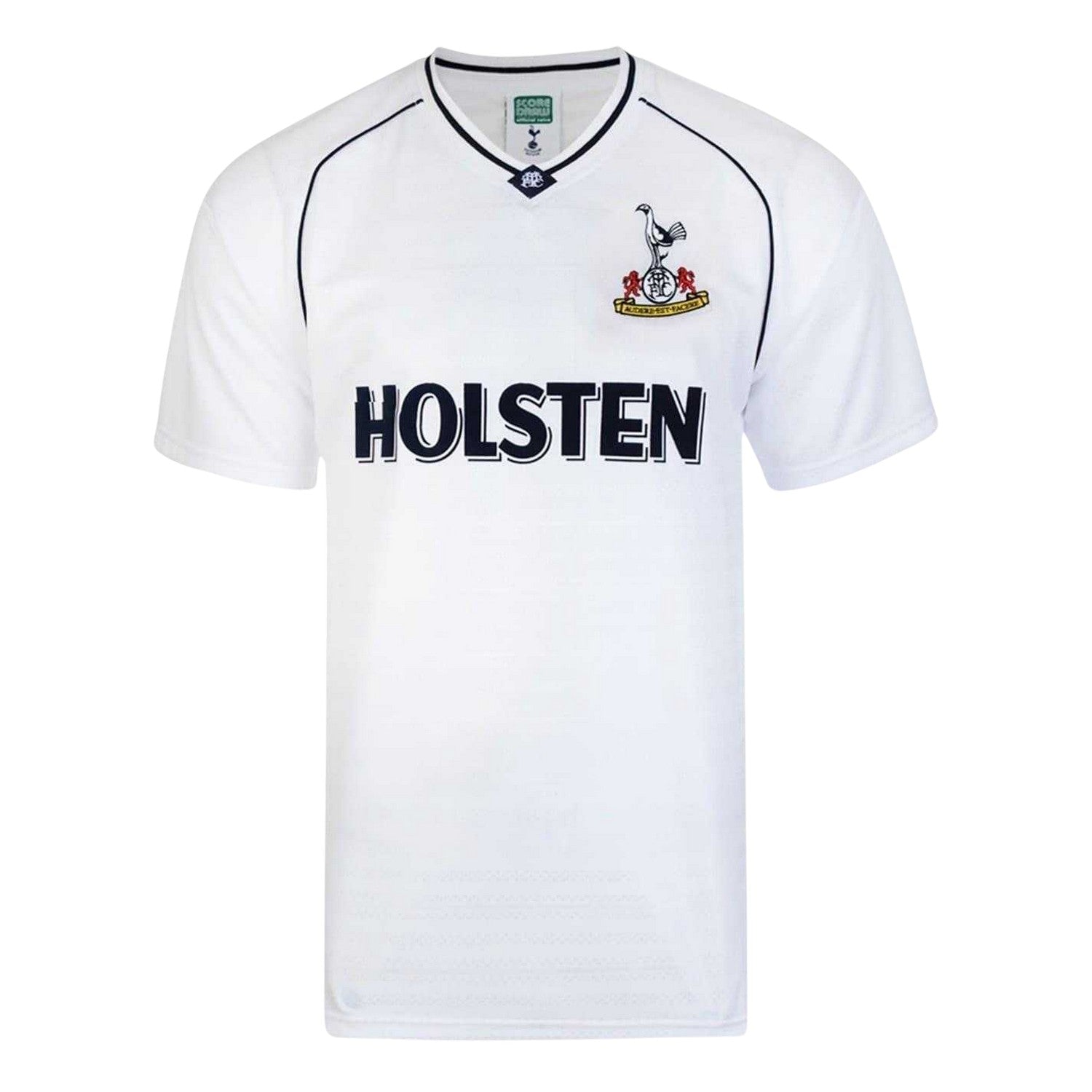 White-Blue - Front - Score Draw Unisex Adult 1991 FA Cup Semi Final Tottenham Hotspur FC Football Shirt