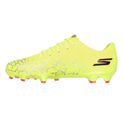 Yellow-Black - Back - Skechers Childrens-Kids Skx 01 Academy Firm Ground Football Boots