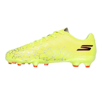 Yellow-Black - Back - Skechers Childrens-Kids SKX 01 Firm Ground Football Boots