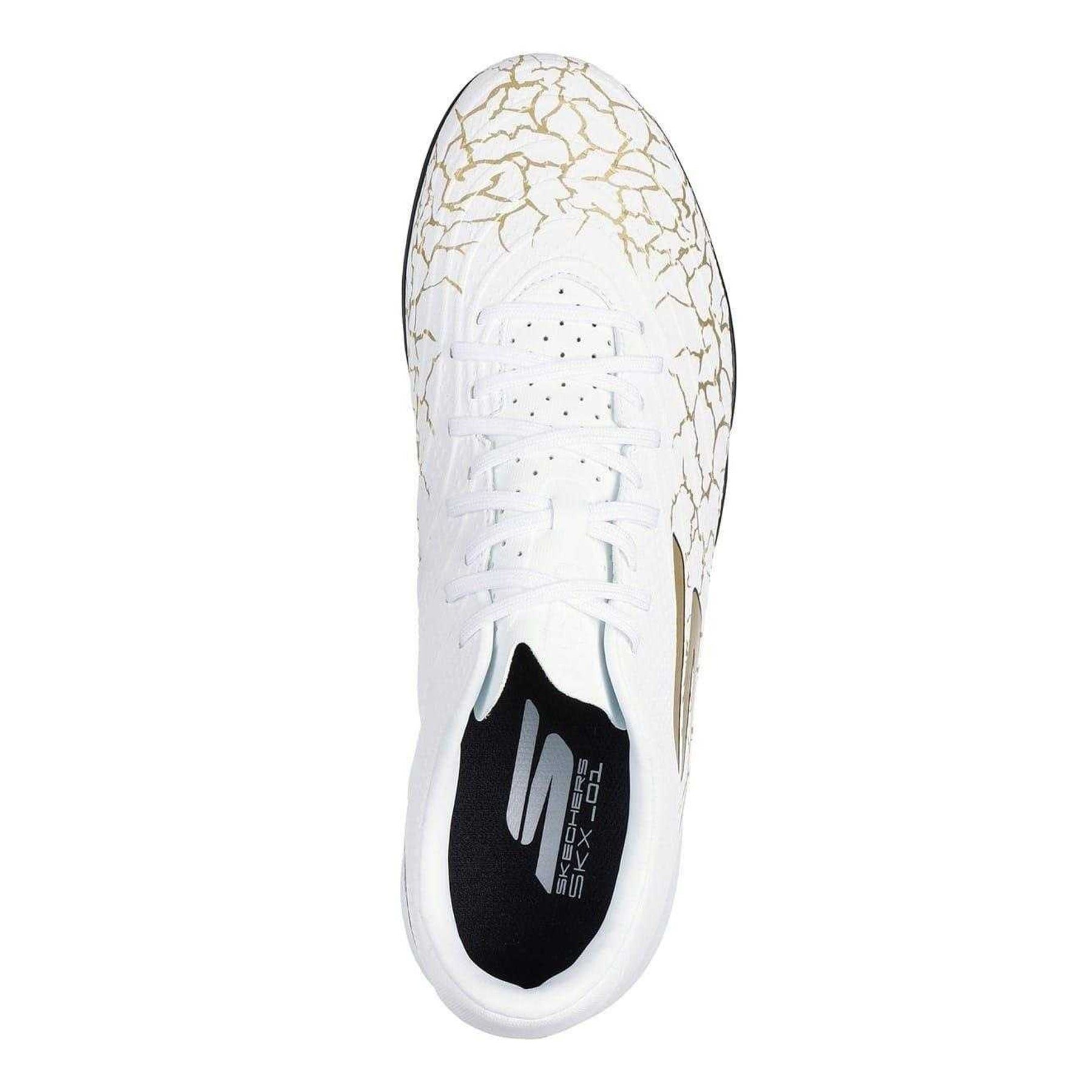 White-Gold - Side - Skechers Mens Crackle Effect Football Boots
