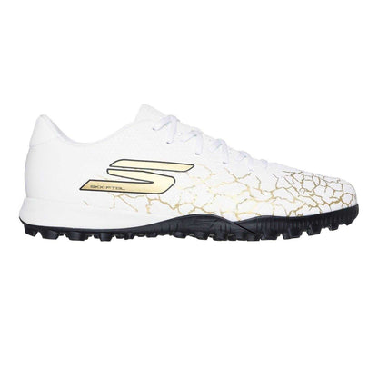 White-Gold - Front - Skechers Mens Crackle Effect Football Boots