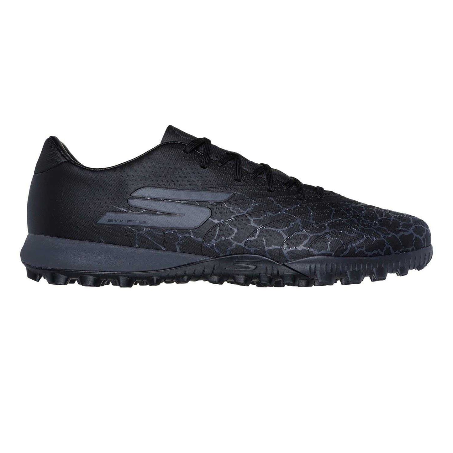 Black-Silver - Front - Skechers Mens Crackle Effect Football Boots