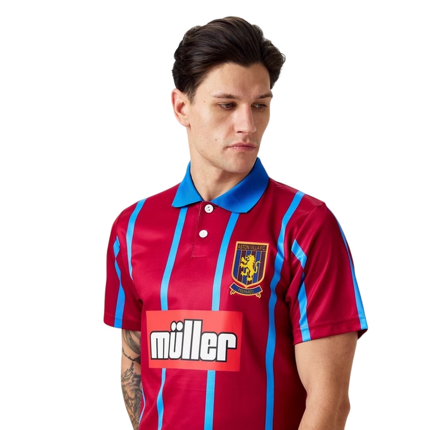 Claret - Side - Score Draw Mens 1994 Aston Villa FC Football Shirt
