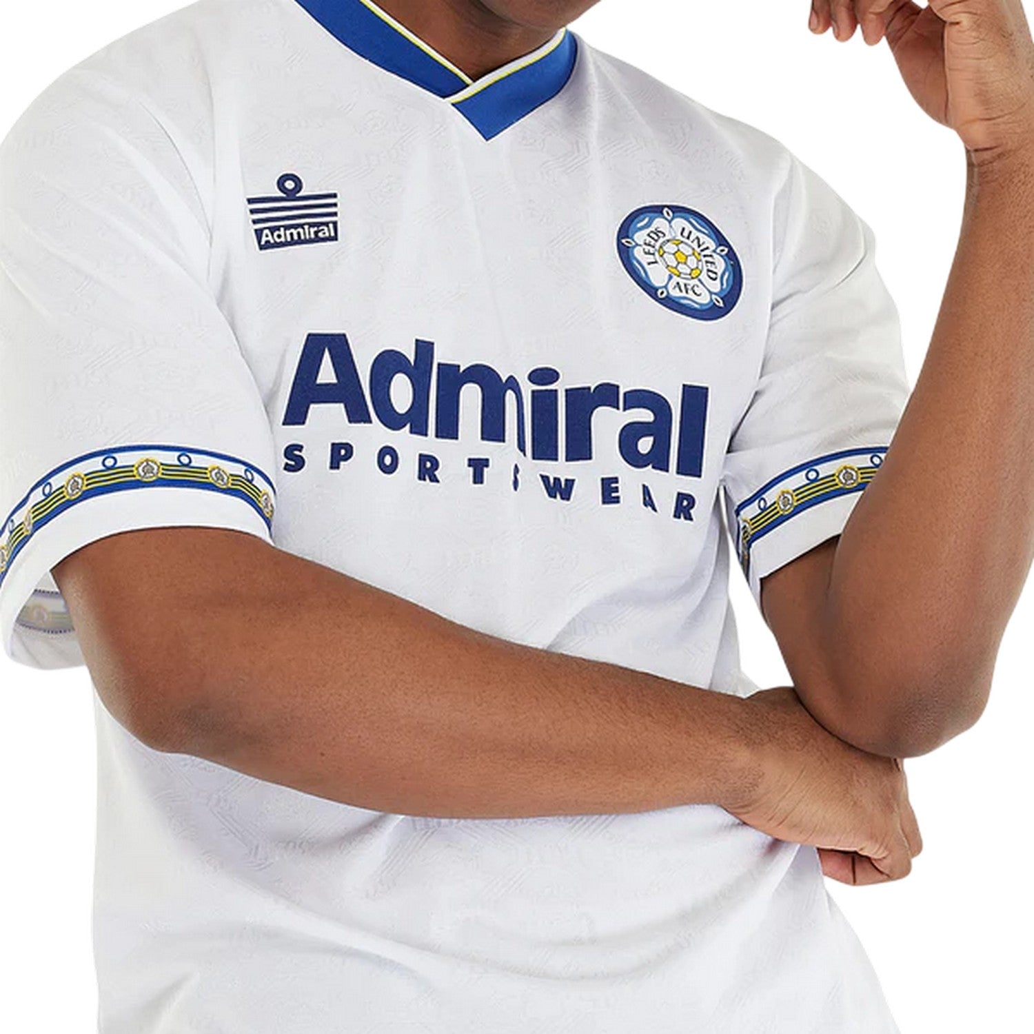 White-Blue - Side - Score Draw Mens 1993 Leeds United FC Home Shirt