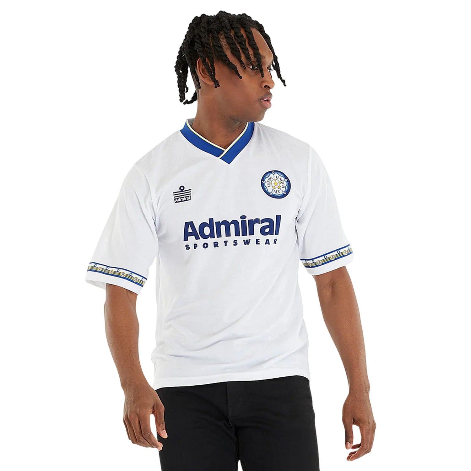 White-Blue - Pack Shot - Score Draw Mens 1993 Leeds United FC Home Shirt