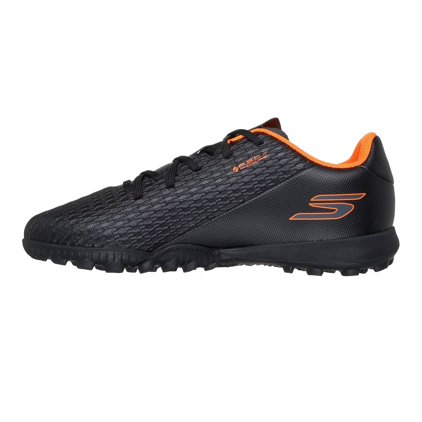 Black-Orange - Back - Skechers Childrens-Kids SKX 1 Football Boots