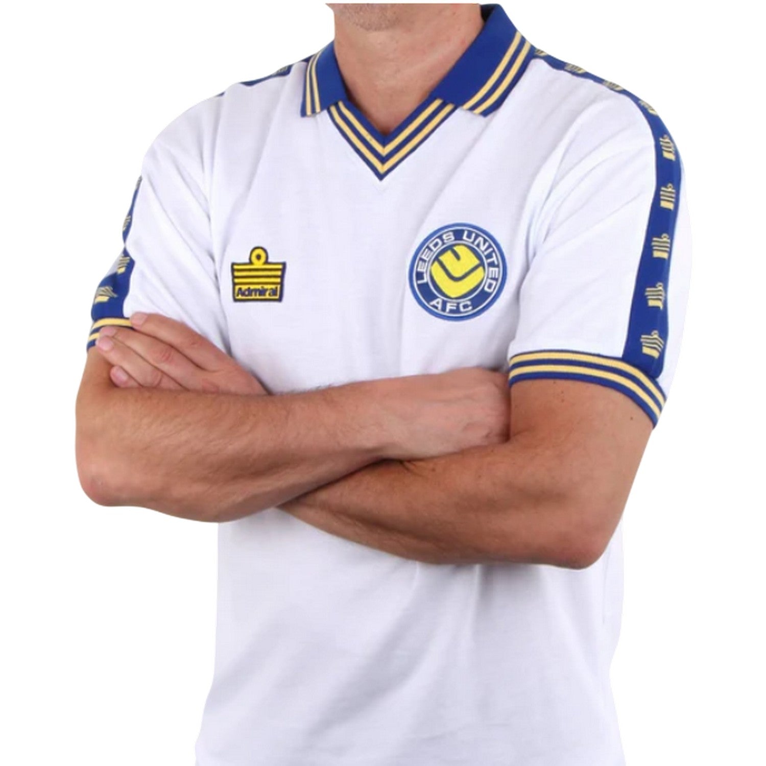 White-Blue - Side - Score Draw Mens 1978 Leeds United FC Football Shirt