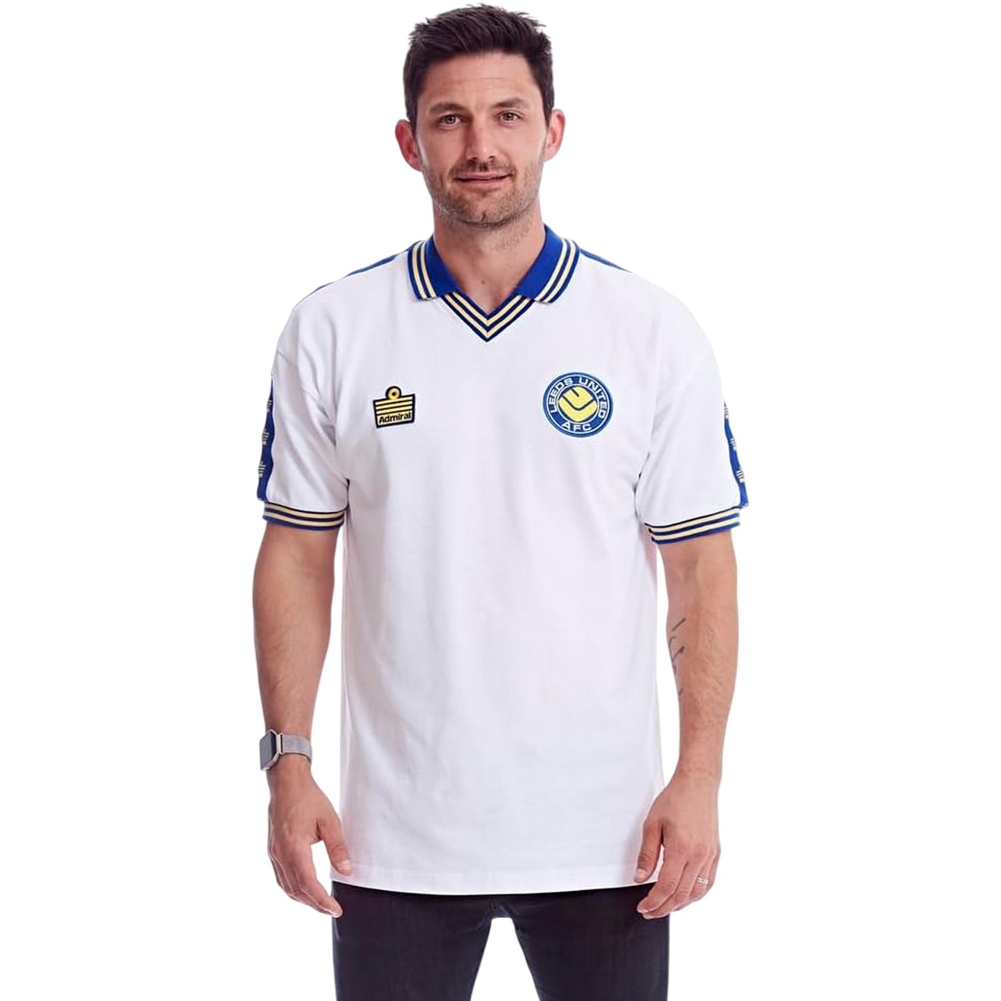 White-Blue - Lifestyle - Score Draw Mens 1978 Leeds United FC Football Shirt