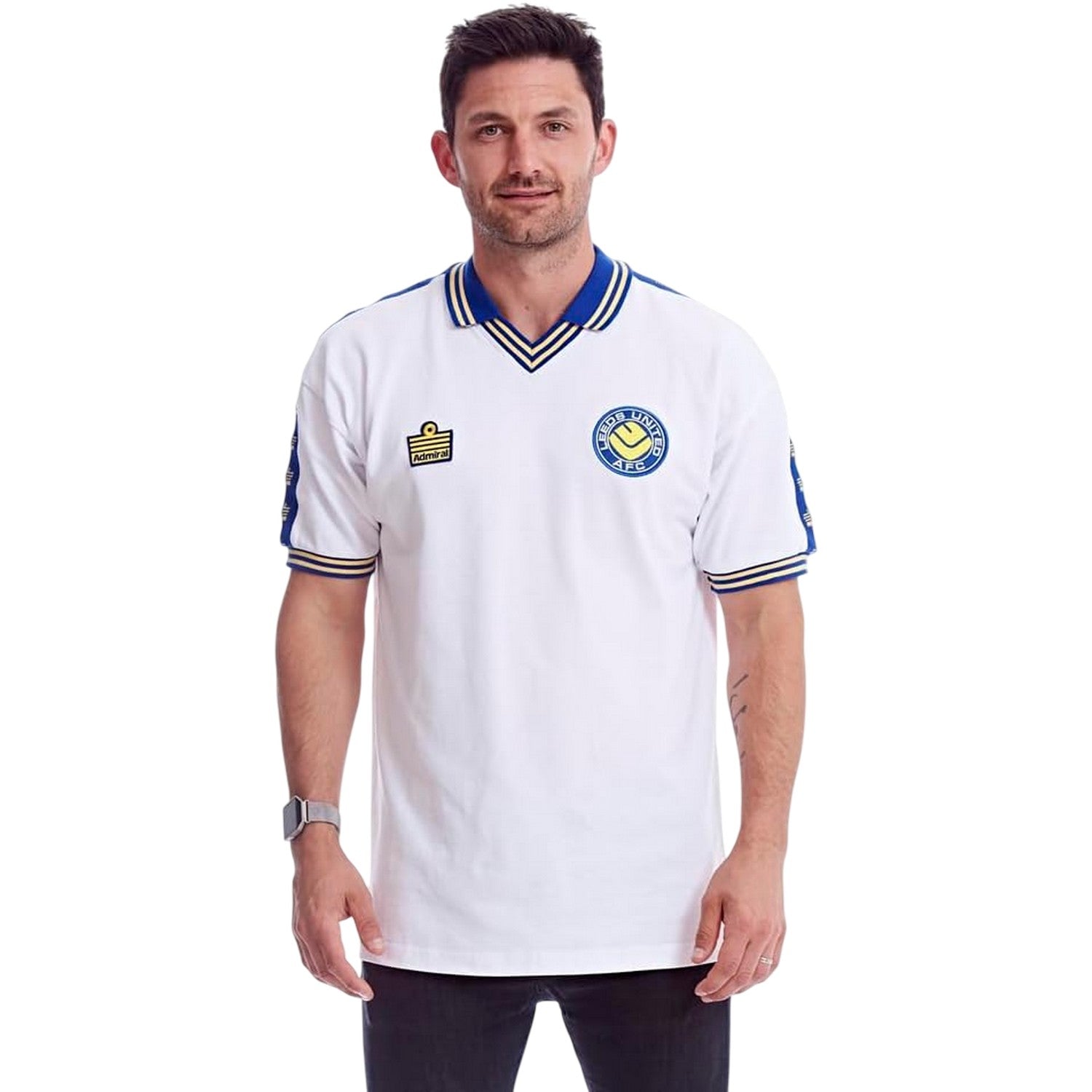 White-Blue - Lifestyle - Score Draw Mens 1978 Leeds United FC Football Shirt