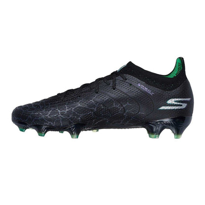 Black-Silver - Back - Skechers Mens Crackle Effect Firm Ground Football Boots
